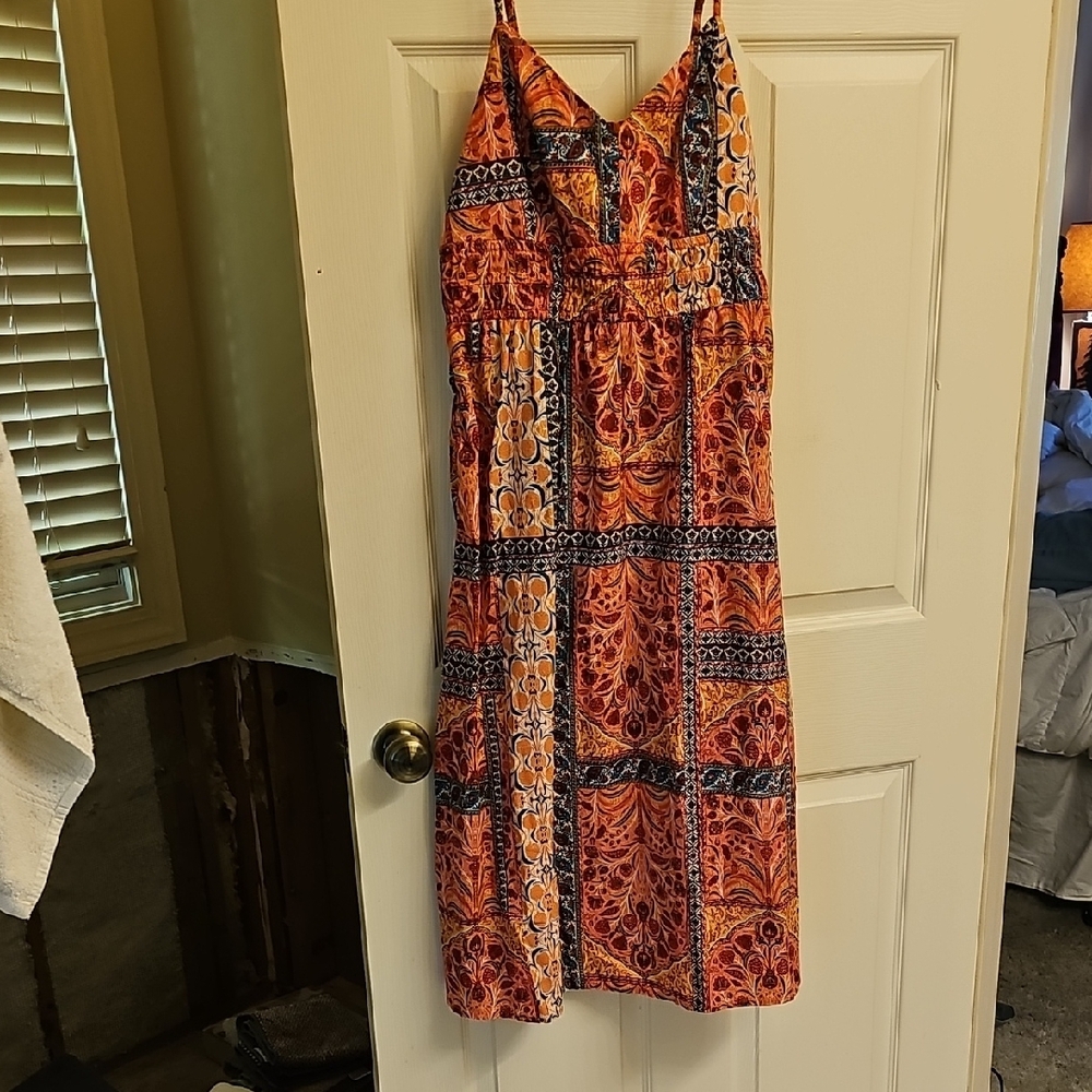 Vibrant Orange and Black Women's Dress
